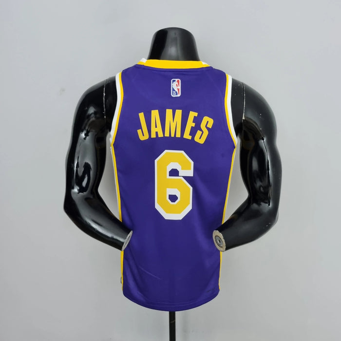 Camiseta de baloncesto de la NBA con el número 6 de Jordan de Los Angeles Lakers