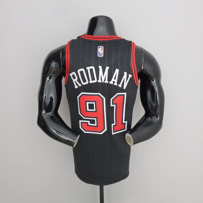 Camiseta de baloncesto de la NBA Chicago Bulls 91 Rodman