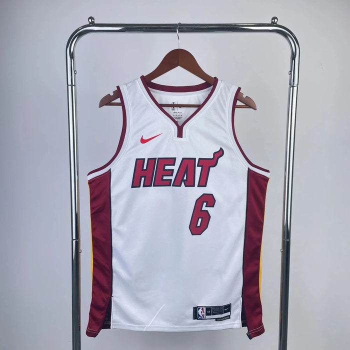 Camiseta de baloncesto de la NBA con el número 6 de James de Miami Heat