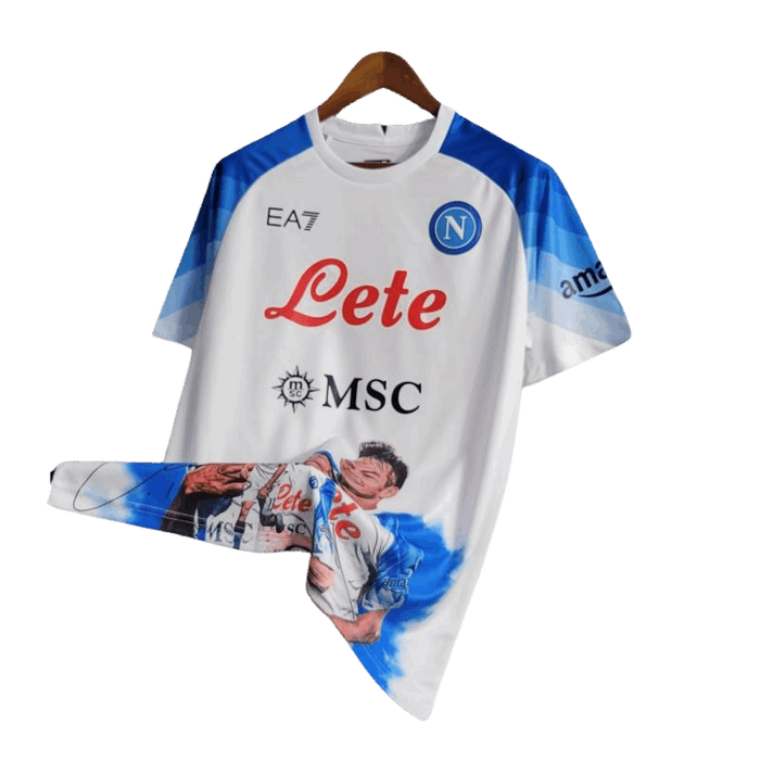 Maillot blanc Napoli Face Game Lozano 23-24 - Version supporter