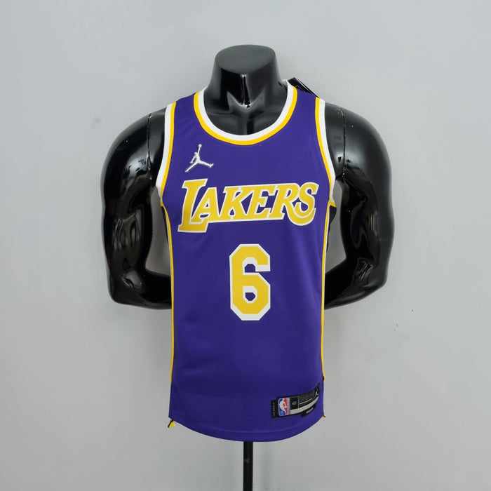 Camiseta de baloncesto de la NBA con el número 6 de Jordan de Los Angeles Lakers