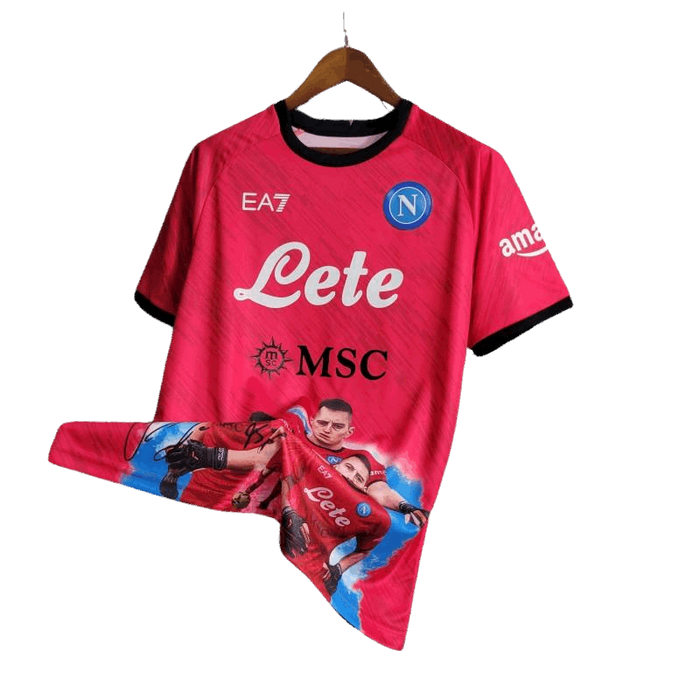 23-24 Napoli Face Game Lozano Red Kit - Fan version