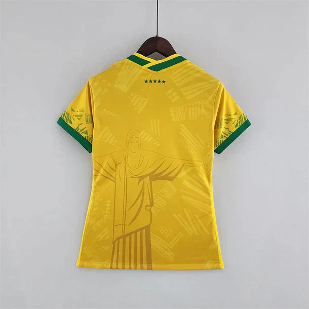 Maillot classique jaune Brésil 2022 pour femme