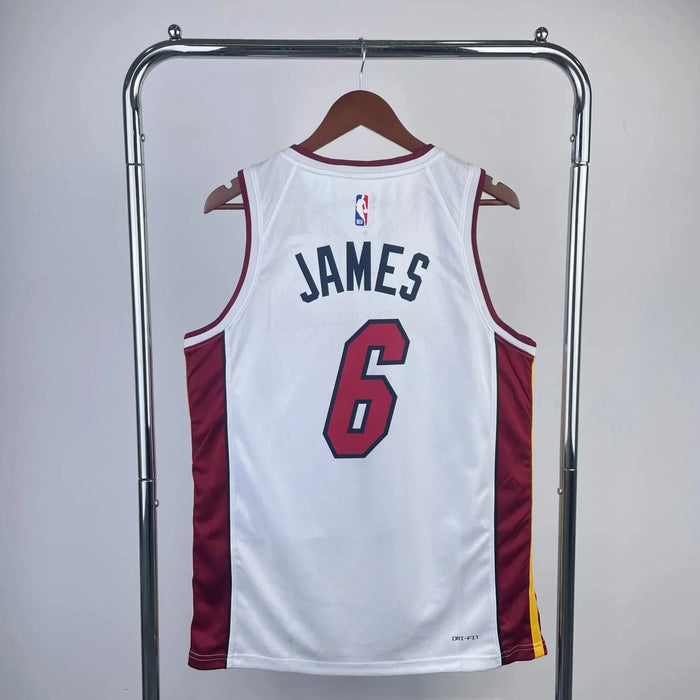 Camiseta de baloncesto de la NBA con el número 6 de James de Miami Heat