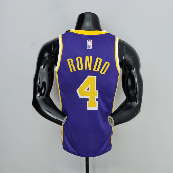 Camiseta de baloncesto de la NBA con el número 4 de Rondo de Los Angeles Lakers