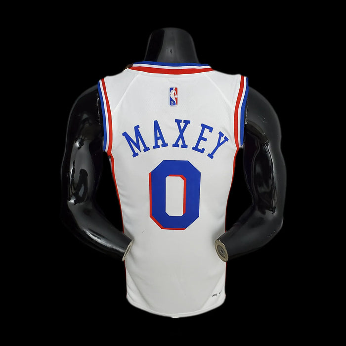 Camiseta de baloncesto de la NBA 0 MAXEY de los Philadelphia 76ers