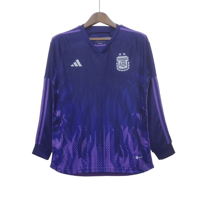 Argentina Retro 2022 Long Sleeve Away - JERSEY4ALL