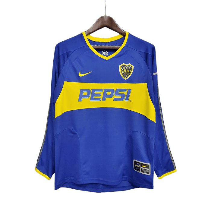 Boca Juniors Retro 03/04 Long Sleeve Home - JERSEY4ALL