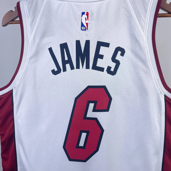 Camiseta de baloncesto de la NBA con el número 6 de James de Miami Heat