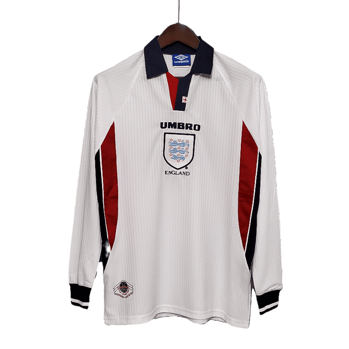 England Retro Long Sleeve 1998 Home - JERSEYS4ALL