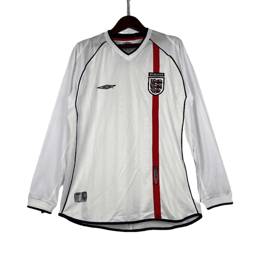 England Retro Long Sleeve 2002 Home - JERSEYS4ALL