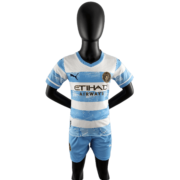 Manchester City 22/23 Kids Kit Limited Edition Blue and White - JERSEYS4ALL