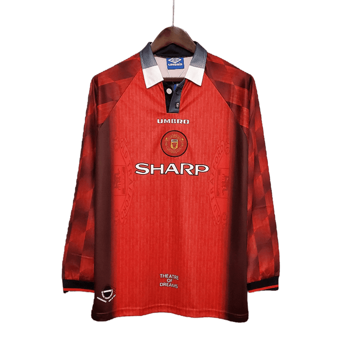 Manchester United Retro Long Sleeve 1996 Home - JERSEYS4ALL