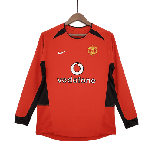 Manchester United Retro Long Sleeve 2002/04 Home - JERSEYS4ALL