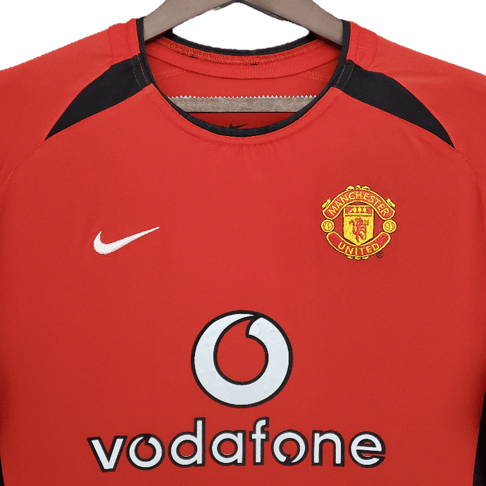 Manchester United Retro Long Sleeve 2002/04 Home - JERSEYS4ALL