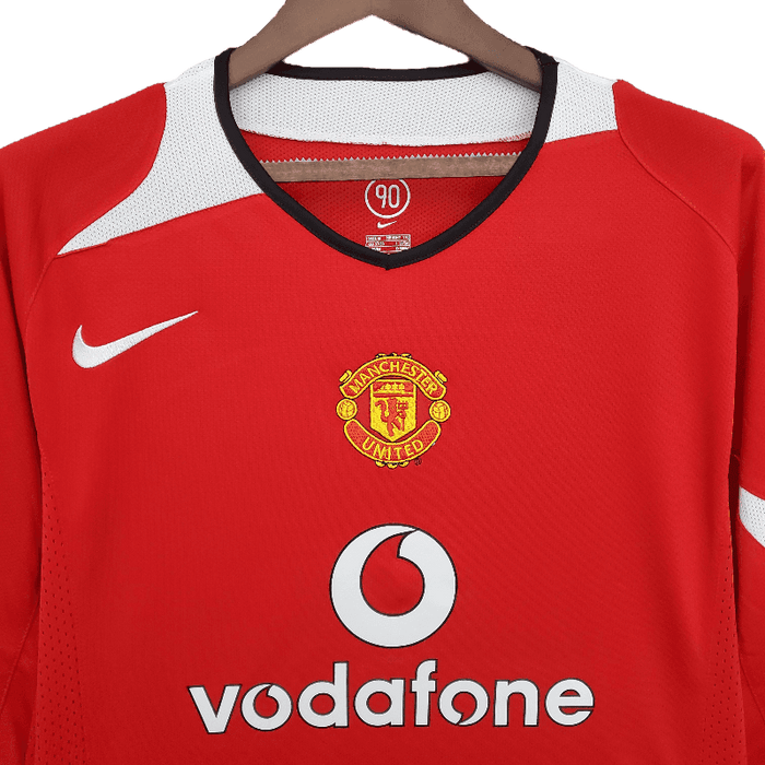 Manchester United Retro Long Sleeve 2004/06 Home - JERSEYS4ALL