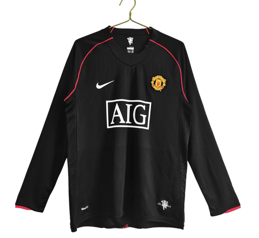 Manchester United Retro Long Sleeve 2007/08 Black - JERSEYS4ALL