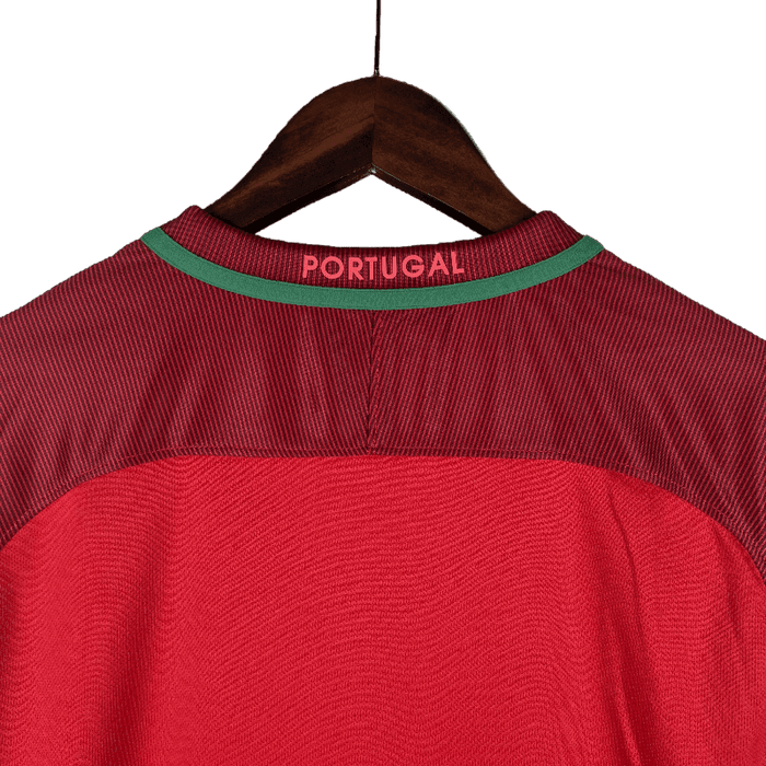 Portugal Retro 2016 Long Sleeve Home - JERSEYS4ALL