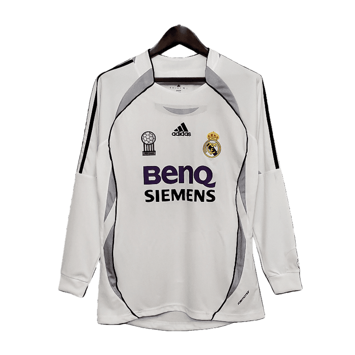 Real Madrid Retro Long Sleeve 2006/07 Home - JERSEYS4ALL