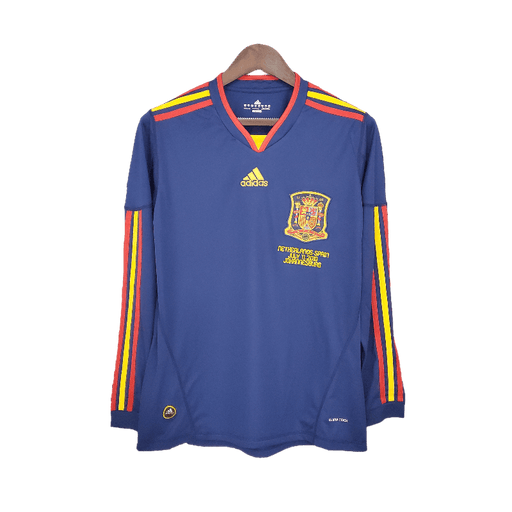 Spain Retro 2010 Long Sleeve Away - JERSEYS4ALL